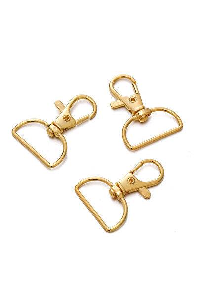 Choice 10 قطع من الذهب 5/10 قطع من المشابك الدوارة حلقات على شكل حرف D من سبائك معدنية خطافات سريعة لحقيبة سلسلة المفاتيح K