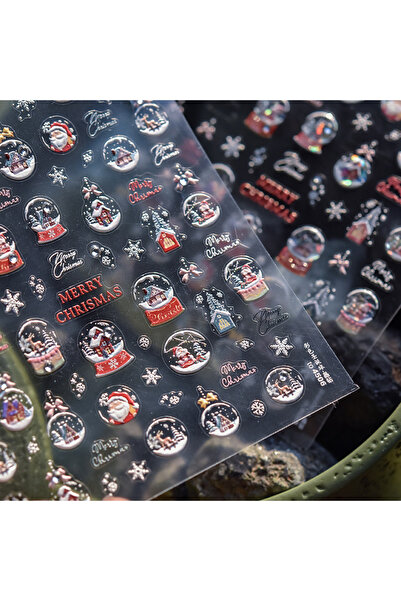 Choice 1 قطعة 1 قطعة ملصقات أظافر كاواي على شكل كرة عيد الميلاد الكريستالية ا...