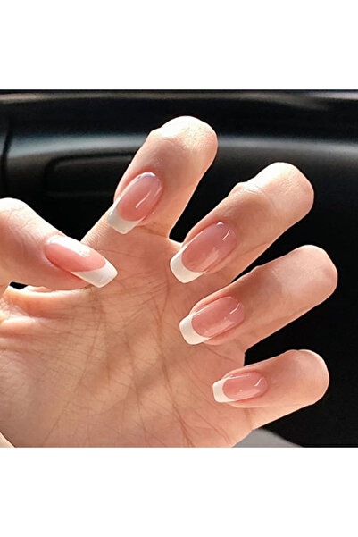 Choice QHR147 24 قطعة أظافر فرنسية قصيرة بسيطة مع جيلي واحد ومبرد أظافر واحد