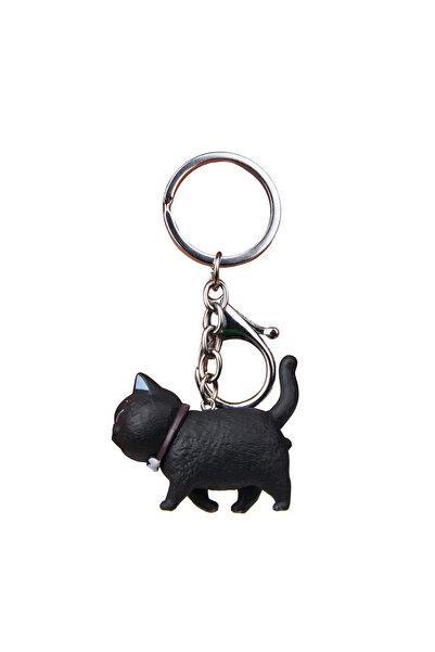 Choice 4.6x4cm Type6 Cute Cartoon Japanese Cat Keyring Round Rolling Simple C...