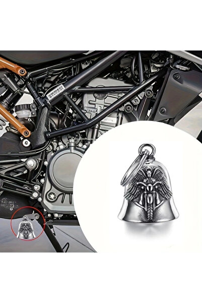 Choice Silvery Angel Wings Motorcycle Clock Bell Pendant Key Chain Punk Rock ...