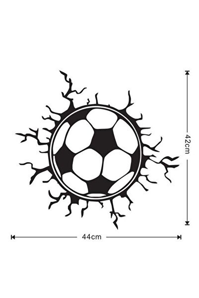 Generic 1-Piece Creative Football Carved Wall Sticker Black 42 x 44cm
