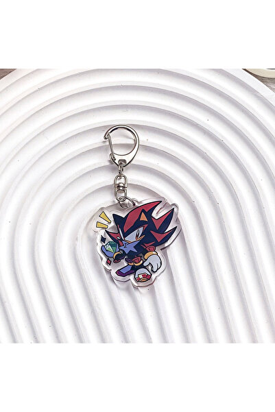 bilibili 5 سم 3 شخصيات أنمي سونيك القنفذ سلسلة مفاتيح أكريليك إكسسوارات شادو القنفذ حقيبة شخصية