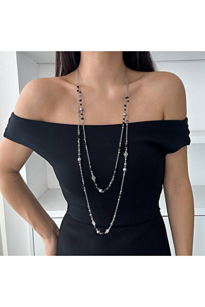 Choice X00K1BK05475 IngeSight.Z طقم من قطعتين من قلادة سلسلة من حبات اللؤلؤ ا...