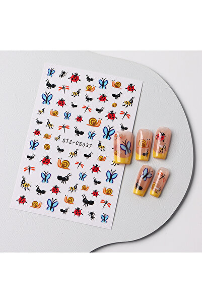 Choice ملصق أظافر على شكل حشرة صغيرة وخنفساء وفراشة ونملة وحلزون، قطعتين STZ-...
