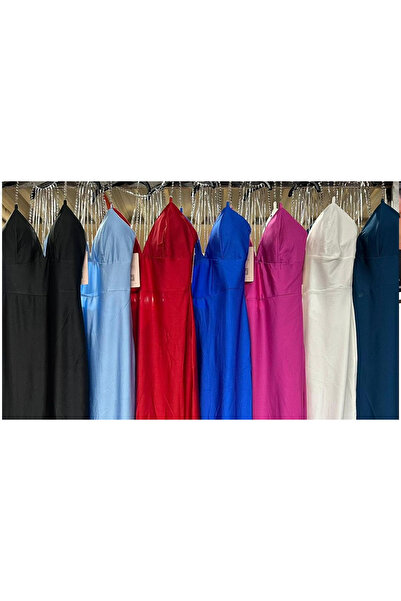 OEMN Elegant Midi Evening Dress With Back Chains, Made in Italy, Single Dimension