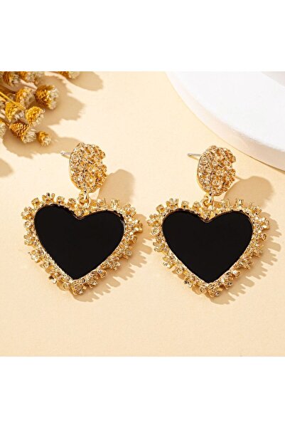 Choice black A Pair of Women's Earrings, Heart-Shaped Red and Black Leopard P...
