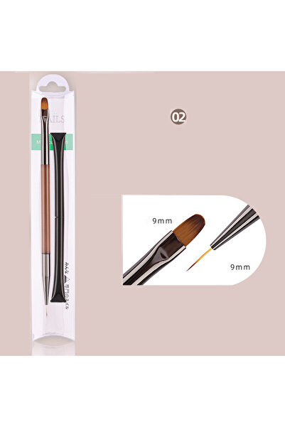 Choice فرشاة رسم أظافر ذات رأسين من الأكريليك G-B379-02، فرشاة تحديد الأظافر،...