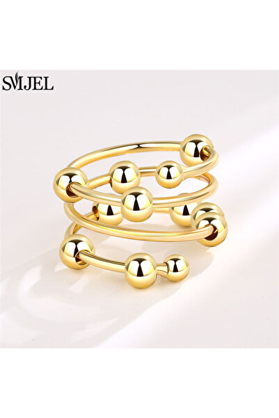 Choice خاتم نسائي فاخر قابل للتعديل TJZ466 مضاد للقلق والاسترخاء، مزين بالكري...