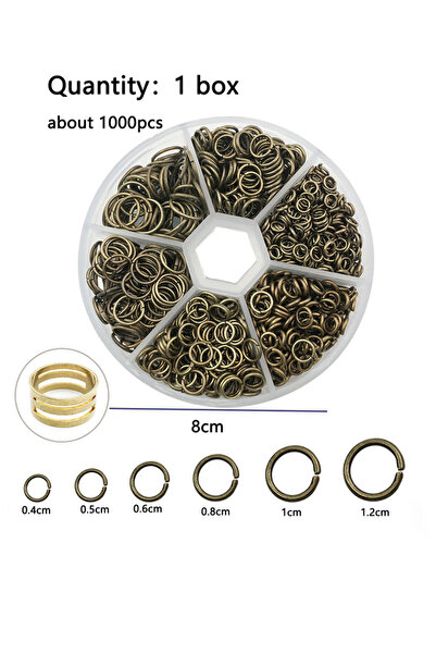Choice برونزي - 6 أحجام حوالي 1000 قطعة 6 أحجام مختلفة من حلقات القفز المفتوح...