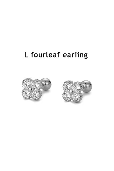 Choice L fourleaf eariing 2025 جديد كامل الحفر فلاش عظم الأذن مسامير التيتاني...