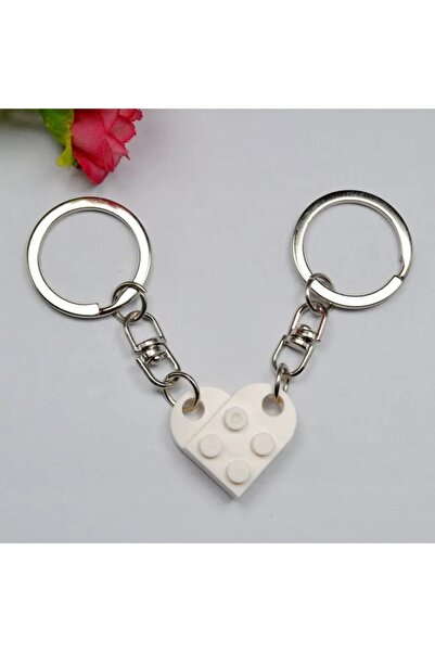 Choice Color 4 1Pair Cute Love Heart Building Block Keychains for Couples Wom...