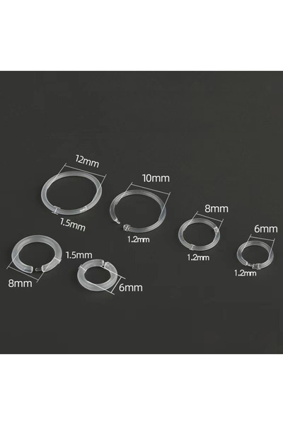 Choice شفاف - زوج واحد 1.2 × 8 مم زوج واحد من حلقات الأذن الشفافة ذات الأقراط الدائرية الصغيرة المصنوعة من الراتنج والأكريليك