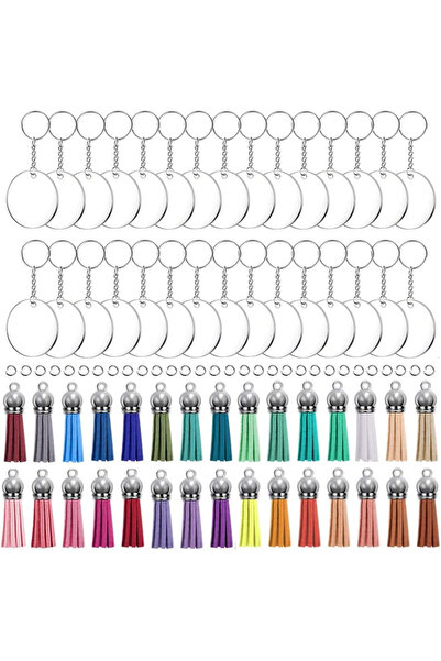 Choice 40pcs A 40PCS Acrylic Keychain Blanks for Vinyl Kit Including Key Ring...