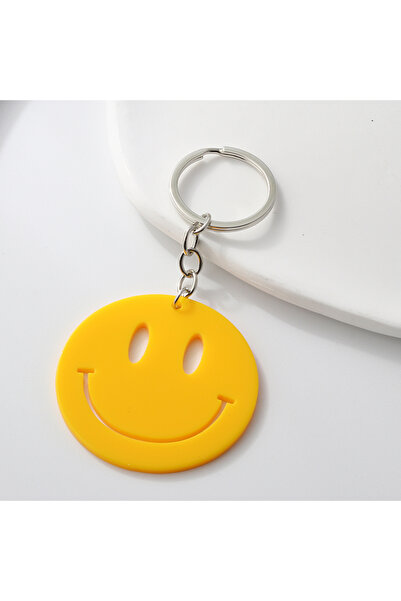 Choice E6527 Colorful Acrylic Keychains Smile Face Plastic Key Rings For Wome...