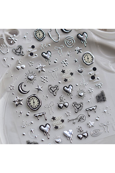 NAILFYOU ساعة TO5069 Dark Star Moon Heartbeat Love Heart Bowknot Cherry Clock...