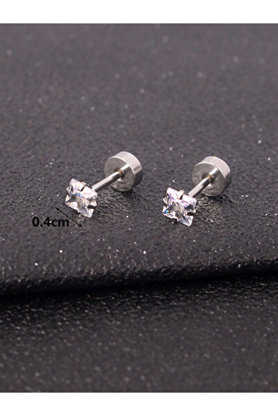 Choice 1 pair 4mm 1-5pairs Simple Square Stainless Steel Stud Earrings For Me...