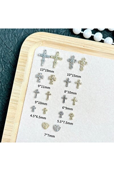 Choice مجموعة من 30 قطعة من زينة أظافر متقاطعة لامعة متعددة الأنماط بتصميم قل...