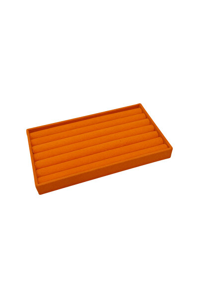 Choice طبق طويل قطعة واحدة، صندوق مجوهرات مزخرف، صينية مجوهرات، اللون: برتقالي