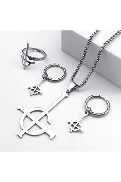 Choice طقم مجوهرات من الفولاذ المقاوم للصدأ 1N 1xiaoE 1R SR، قلادة Ghost BC R...