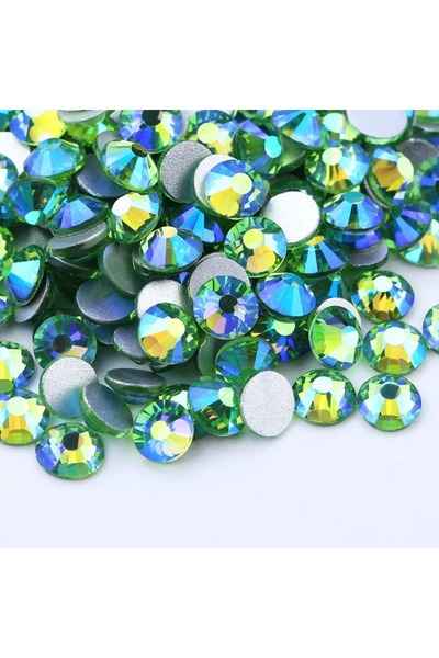 Choice ss20--1440 قطعة SS3-SS30 1440 قطعة أحجار الراين الزجاجية الخضراء ثلاثي...