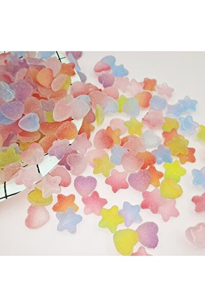 Choice 50 قطعة من حلوى محاكاة الراتنج المختلطة العشوائية على شكل نجمة خماسية ...