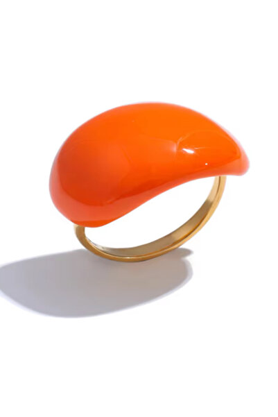 Choice AJZ10008-2 خاتم مينا غير منتظم الشكل للنساء، رمادي أبيض أزرق برتقالي، ...