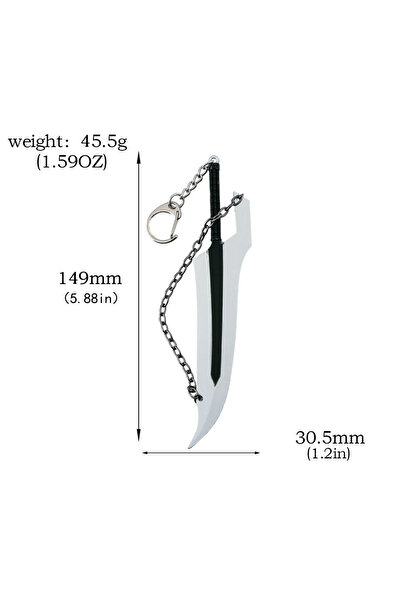 Miniso K00692-02 Anime BLEACH: Thousand-Year Blood War Keychains Kurosaki Ichigo Zangetsu Weapon Pendant Ke