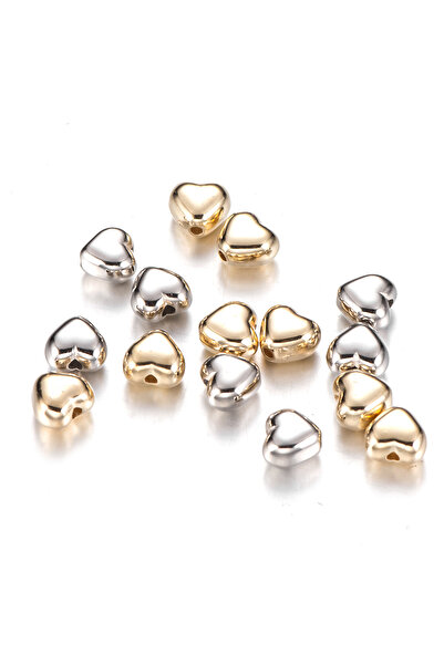 choice2 3 100pcs 6mm Love Heart Gold Color Silver Color Loose Spacer CCB Plat...