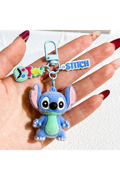 Choice KC4526 4.7cm Mini Disney Stitch Keychain - Soft Flocked Anime Keyring,...