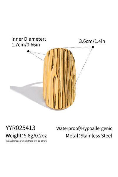 Choice خاتم شيانينغ YYR025413 مصنوع من الفولاذ المقاوم للصدأ ومطلي بالذهب عيا...