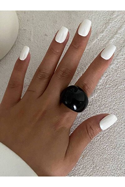 Choice حلقات أكريليك كورية بسيطة من ساليركون باللون الأسود، خاتم دائري عتيق للنساء، جديد من الراتنج البانك، إصبع كبير من كيبوب