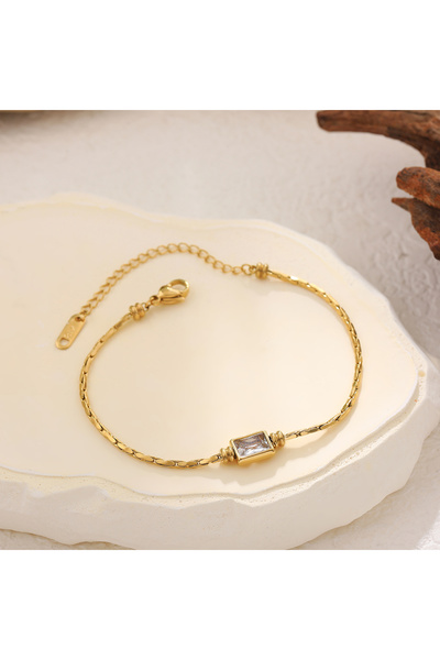 Choice سوار هيب هوب عتيق مطلي بالذهب عيار 18 قيراطًا مرصع بالكريستال المربع ل...