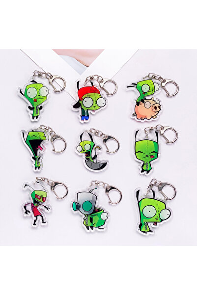 Miniso 5 cm 10 Cartoon Characters Invader 2 Cool Trendy Acrylic Keychain Acce...