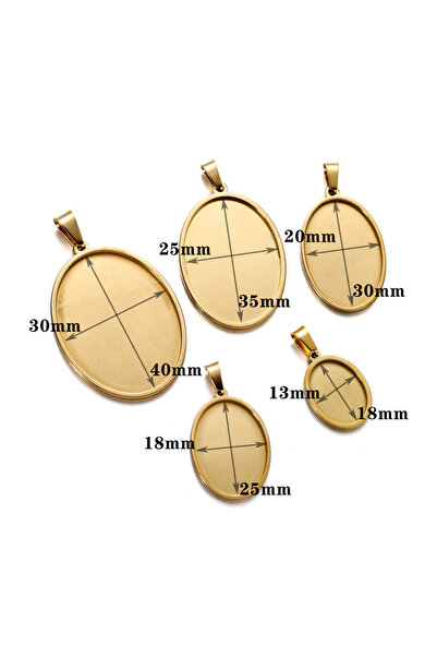 Choice 30x40 مم ذهبي 5 قطع/مجموعة قلادة من الفولاذ المقاوم للصدأ فارغة قاعدة ...