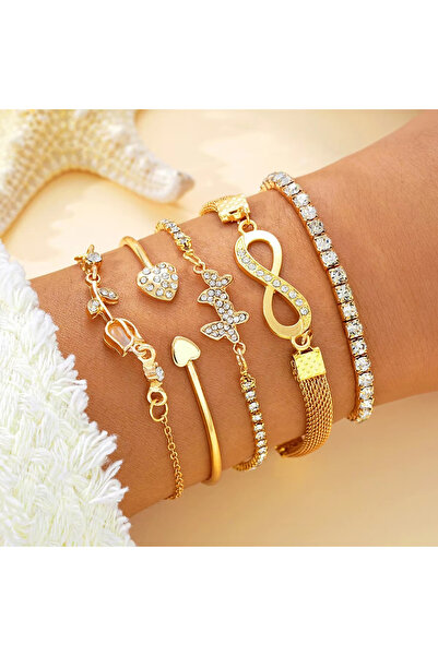 Choice مجموعة أساور أنيقة مرصعة بأحجار الراين للنساء من AYA6370701 بتصميم نجم...