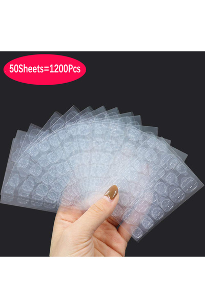 Choice 50 ورقة 1200 قطعة ملصقات أظافر لاصقة مزدوجة الجوانب مقاومة للماء وجيدة...
