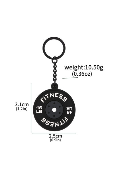 Choice K00925-02 3DMini Weightlifting Barbell Plates Keychain for Women Men B...