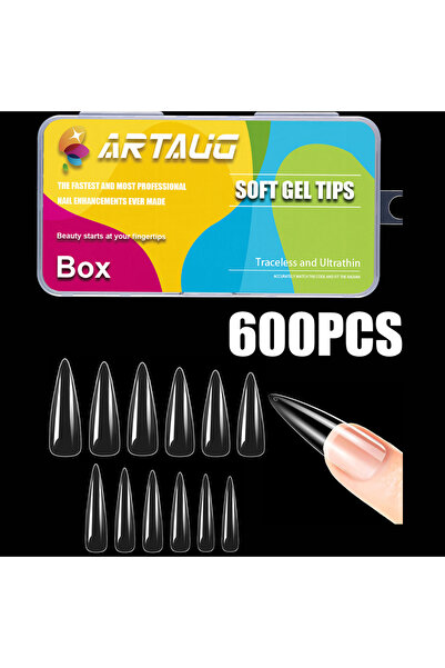 Choice أطراف أظافر مربعة بيج 600 قطعة أطراف أظافر صناعية ذات تغطية كاملة أطرا...