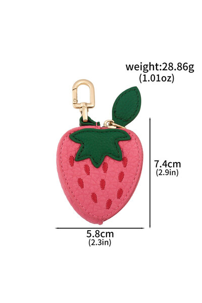 Choice BG00110-01 PU Leather Coin Purse Keychain With Fruit Design Strawberry...