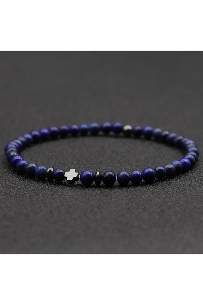 Choice سوار رجالي من اللازورد، 6 ألوان، خرز 4 مم، حمالة صدر من حجر الهيماتيت ...