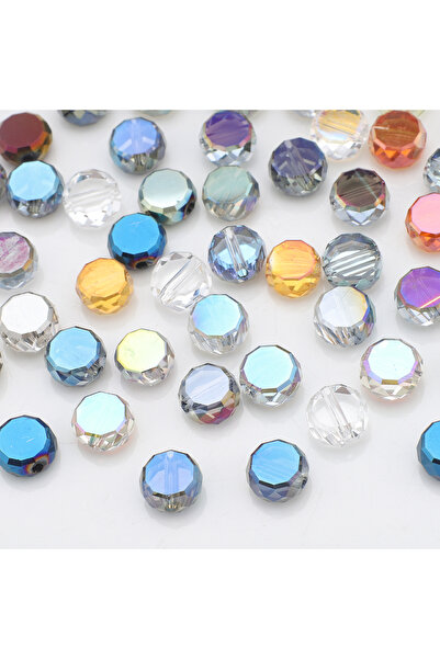 Choice3 8mm about 50pcs DDHS 50pcs Flatback Round Bead 8mm Faceted Glass Loos...