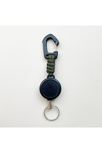 Choice army green Outdoor Retractable Circular Key Chain, Umbrella Rope Weavi...