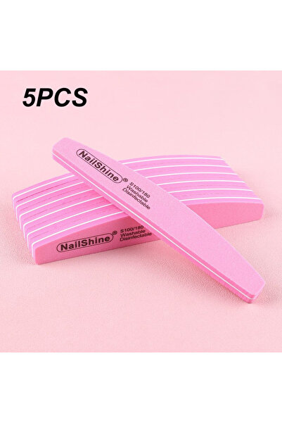 Choice مجموعة مبرد أظافر احترافية مزدوجة الجوانب مكونة من 5 قطع وردية اللون، ...