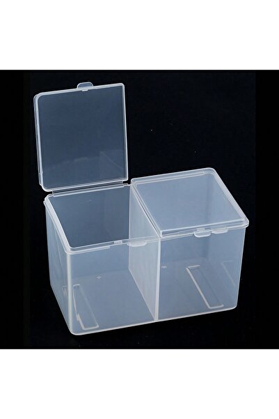 Choice Transparency 1pc Nail Storage Box Double Grille Dust Proof Belt Cover Cotton Sheet Napkin Storage Bo