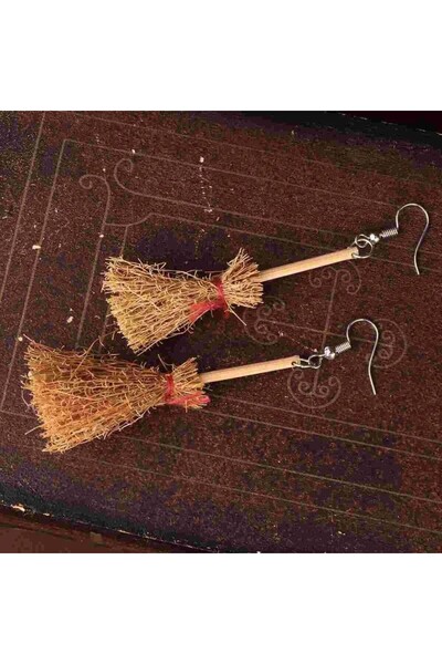 Choice أقراط متدلية على شكل مكنسة ساحرة عتيقة مضحكة من Broom في عيد الهالوين ...