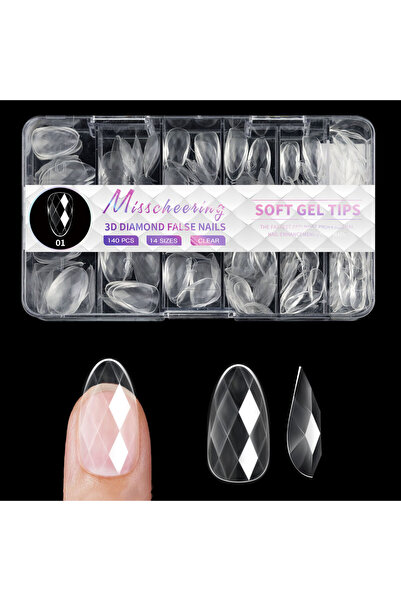 Choice 01-140 قطعة جديدة 120/140 قطعة أطراف تمديد أظافر مربعة الشكل على شكل ن...