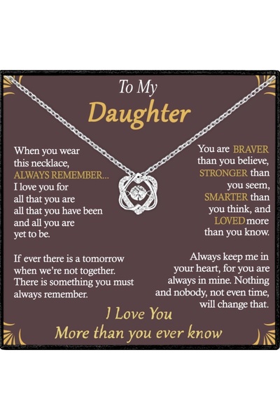 Choice قلادة فضية على شكل قلب مزدوج من "سيلفري تو ماي دوتر"، هدية عيد ميلاد ل...