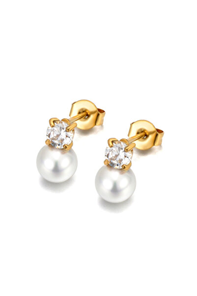 Choice أقراط لوكير E25061G الأنيقة المصنوعة من لؤلؤ صناعي رقيق مرصعة بالزركون...