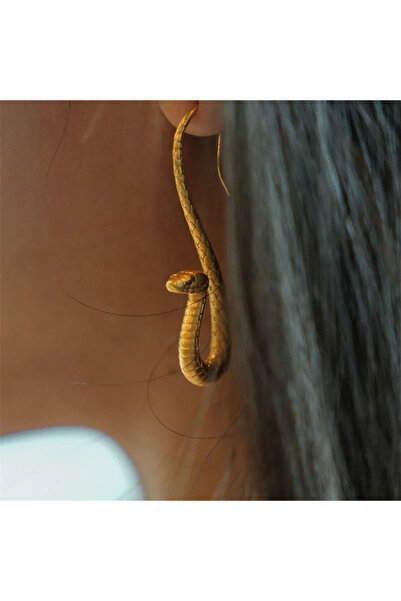 Choice أقراط ذهبية أنيقة على شكل ثعبان بتصميم إبداعي للنساء، هدايا مجوهرات